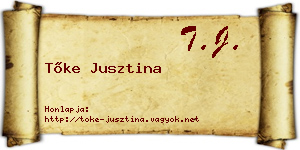 Tőke Jusztina névjegykártya